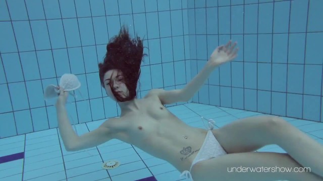 Solo female porn with alluring lady-love from Underwater Show