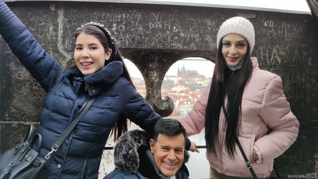 आदर्शी Lady Dee और Mia Trejsi में मछली के जाल विड.