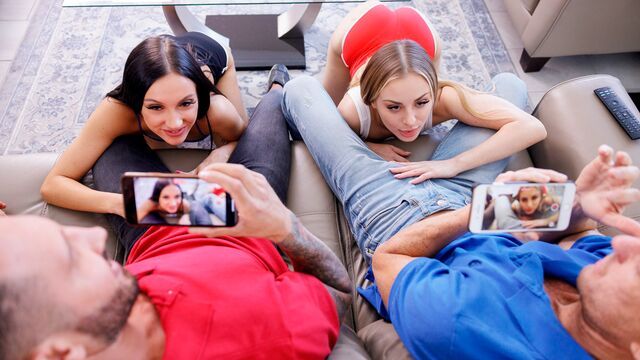 Missionary action with aristocratic Anna Claire Clouds and Jazmin Luv from Daughter Swap