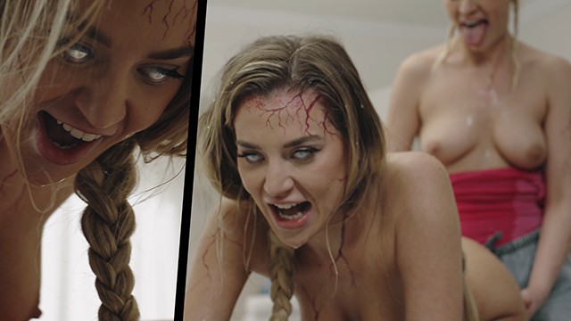 Parasited featuring Cherry Kiss and Blake Blossom's cum in mouth sex